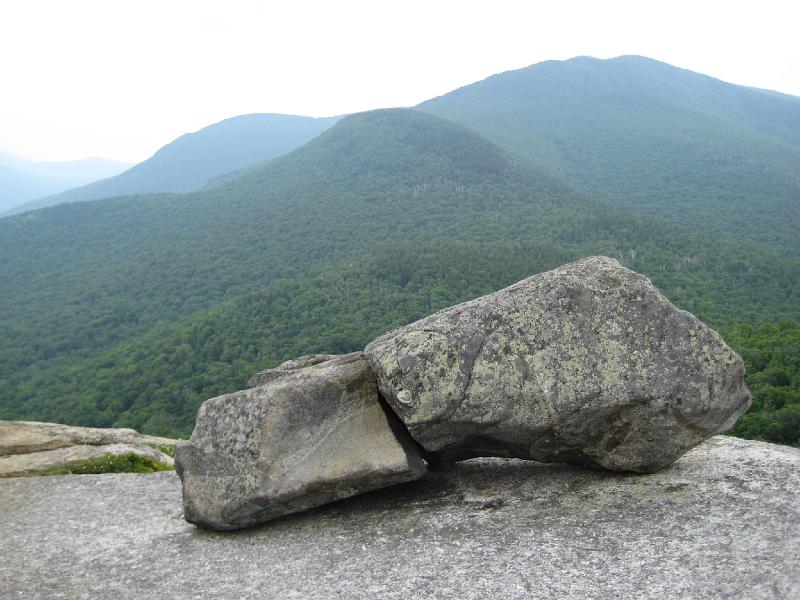 Sugarloafd (6).jpg - A strange place for a boulder to sit. South Sugarloaf and Mt. Hale are in the background.